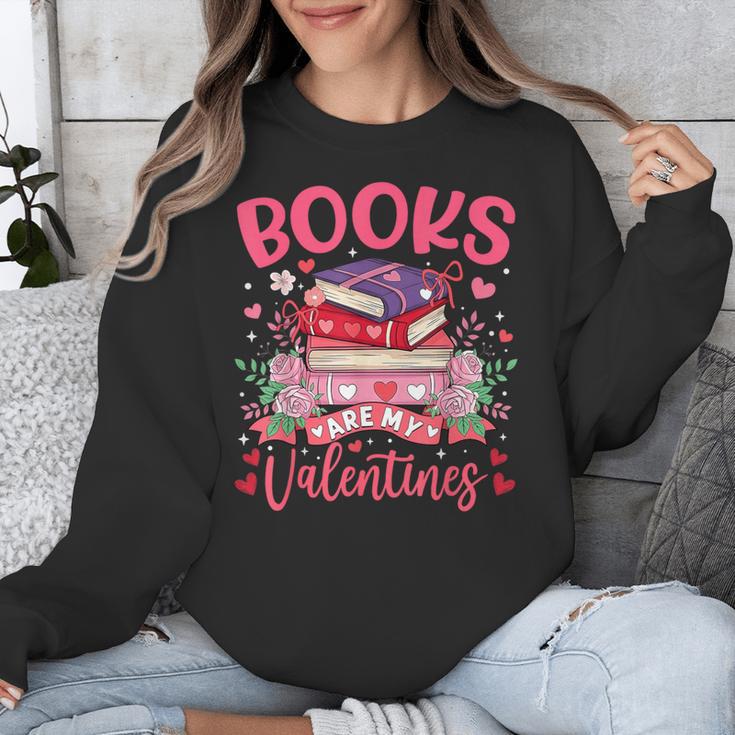 Books Are My Valentine Coquette Bow Book Flower Girl Women Unisex Sweatshirt Books Are My Valentine Coquette Bow Book Flower Girl Women Unisex Sweatshirt