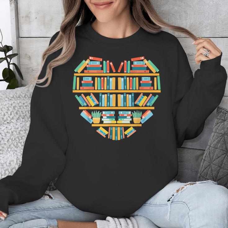 Bookshelf Heart Unisex Sweatshirt