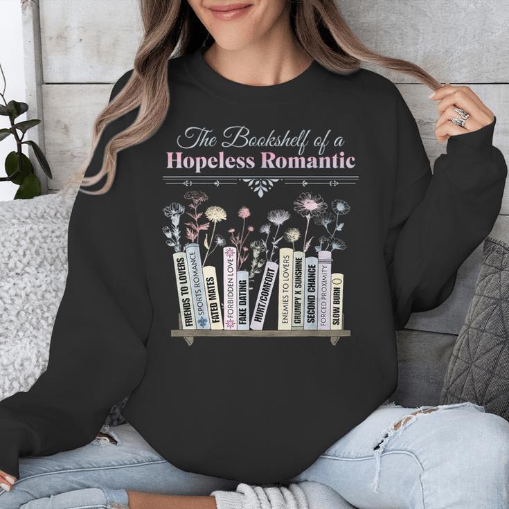 The Bookshelf Of a Hopeless Romantic Rom-Com Reading Bookish Unisex Sweatshirt
