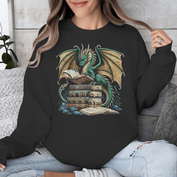 Bookworm Dragons Reading Book Dragons And Books Unisex Sweatshirt