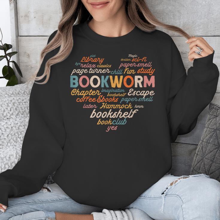 Bookworm Words Heart Book Lover Reader Reading Fun Unisex Sweatshirt