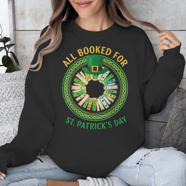 Bookworm Irish All Booked For St Patrick's Day Book Lover Unisex Sweatshirt