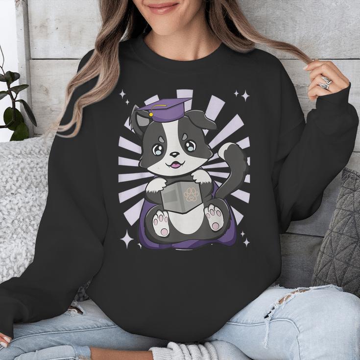 Border Collie Dog Lover Cute Anime School Graduation Men Women Kids Unisex Sweatshirt