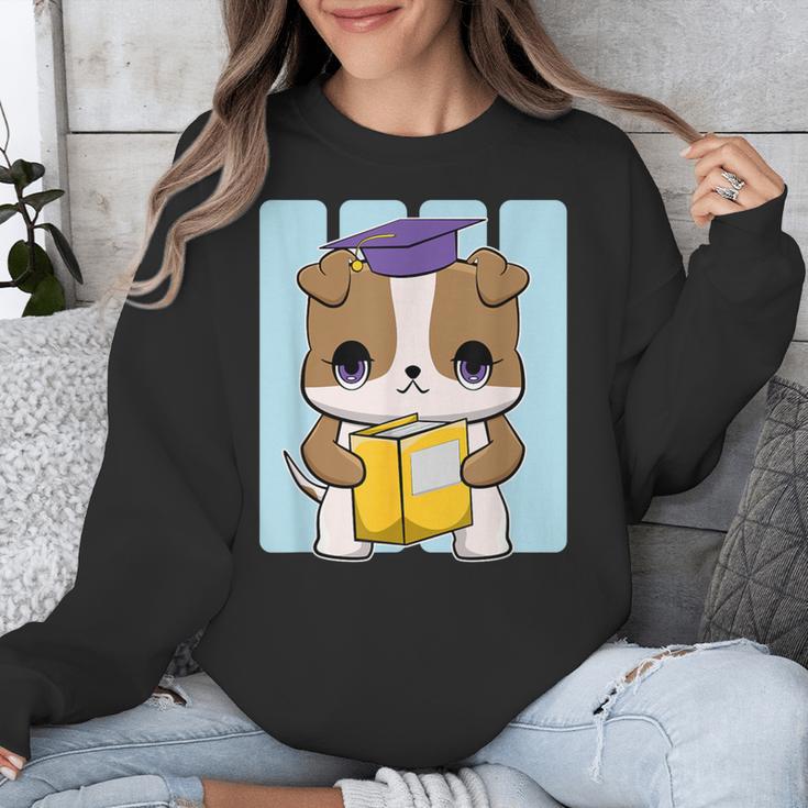Bulldog Anime Pup Graduation Unisex Sweatshirt