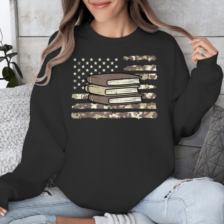 Camo Across America Read Reading Book Librarian Men Women Unisex Sweatshirt