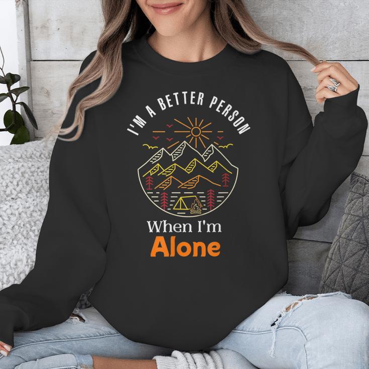 Camping Alone Meme Campfire Introvert Camper Unisex Sweatshirt Camping Alone Meme Campfire Introvert Camper Unisex Sweatshirt