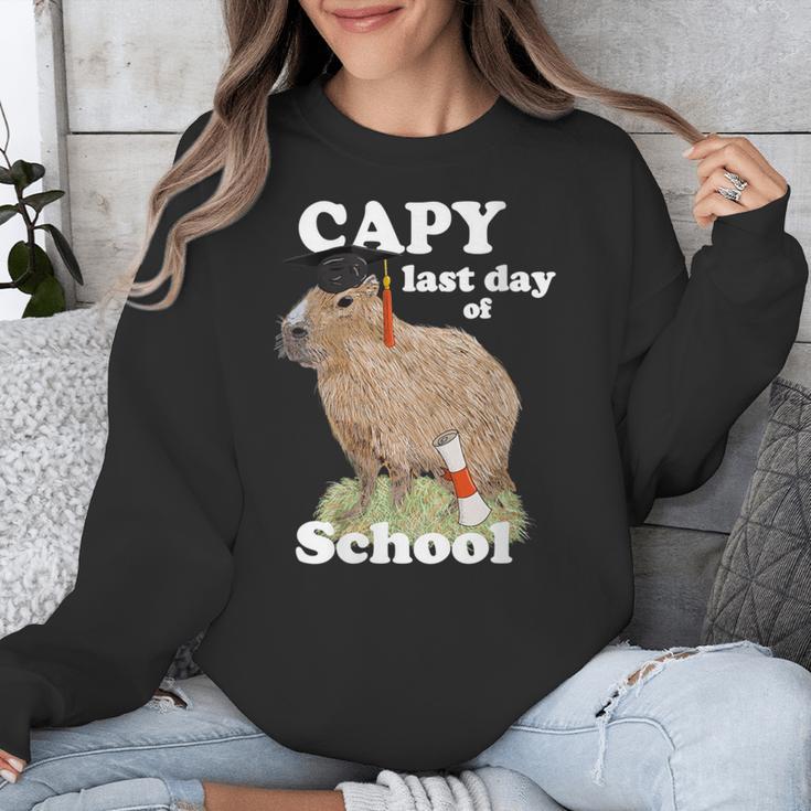 Capy Last Day Of School Capybara Graduation Quote Unisex Sweatshirt
