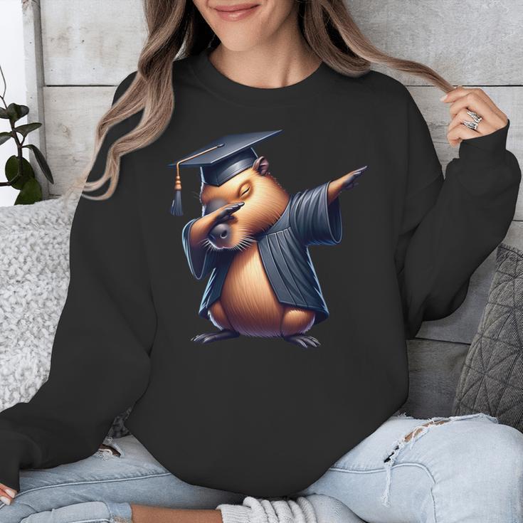 Capybara Graduation Dabbing Capy Wearing Graduate Gown Unisex Sweatshirt