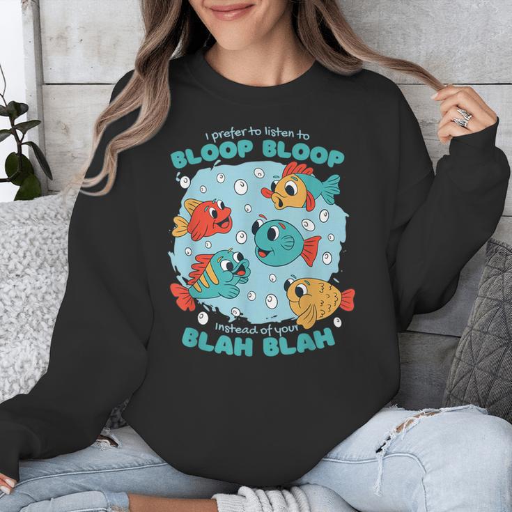 Cartoon Sarcasm Anti-Social Nihilism Introvert Fish Unisex Sweatshirt