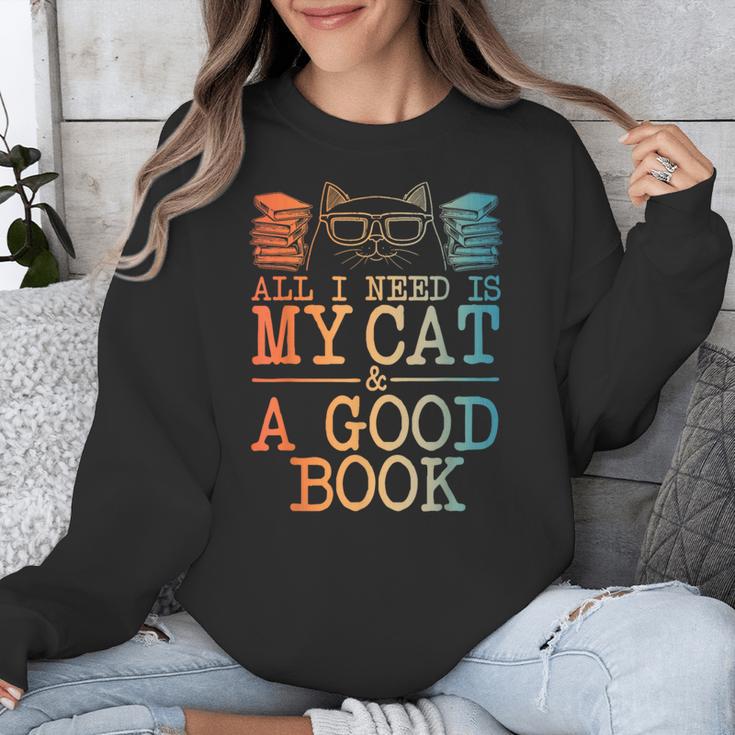 Cat & Book Art For Men Women Cat Librarian Novel Book Lover Unisex Sweatshirt Cat & Book Art For Men Women Cat Librarian Novel Book Lover Unisex Sweatshirt