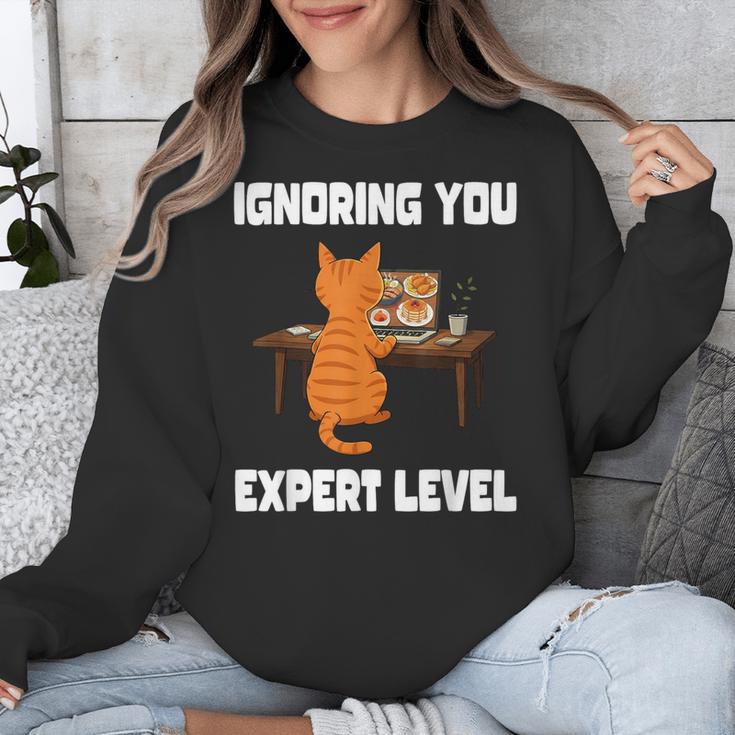 Cat Ignoring You Expert Level Orange Tabby Introvert Unisex Sweatshirt Cat Ignoring You Expert Level Orange Tabby Introvert Unisex Sweatshirt