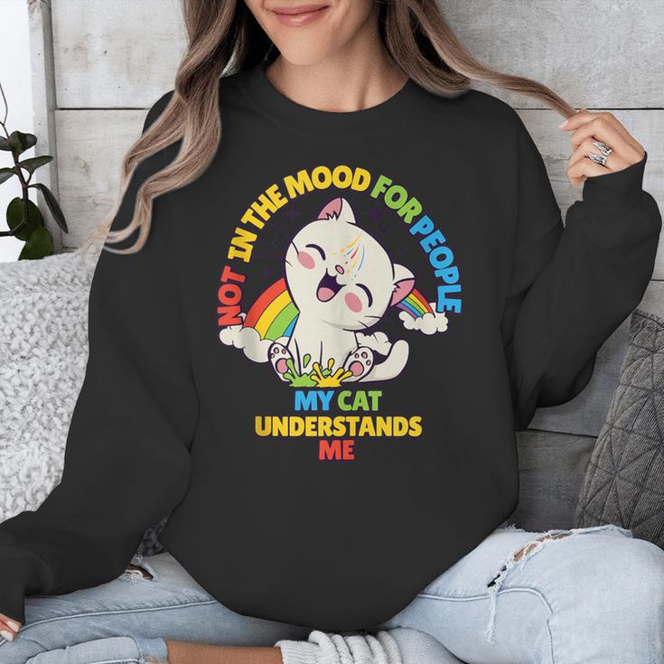 Cat Mom Loves Cats Dad Not In The Mood For People Introvert Unisex Sweatshirt Cat Mom Loves Cats Dad Not In The Mood For People Introvert Unisex Sweatshirt