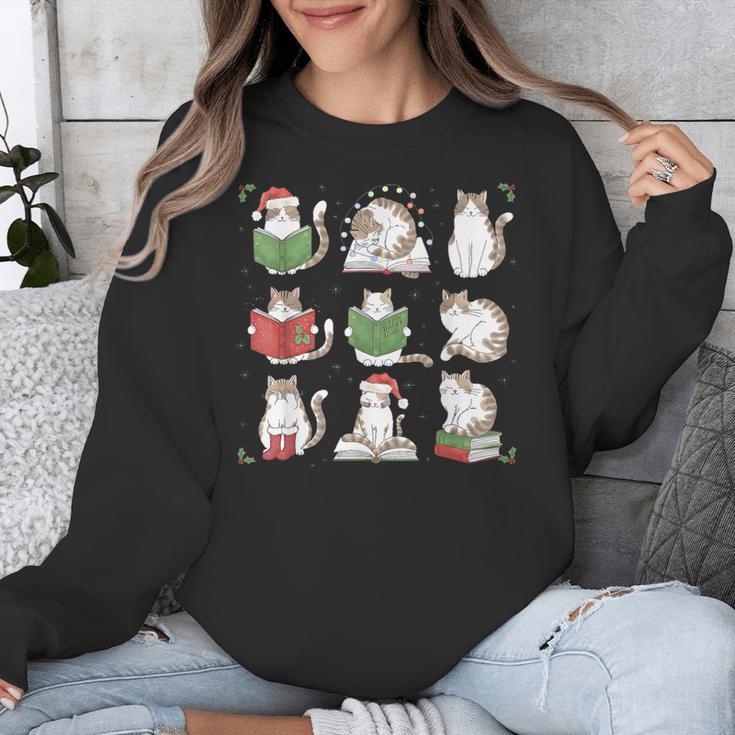 Cat Reading Book Funny Christmas Cat Book Lover Librarian Men Women Kids Unisex Sweatshirt Cat Reading Book Funny Christmas Cat Book Lover Librarian Men Women Kids Unisex Sweatshirt