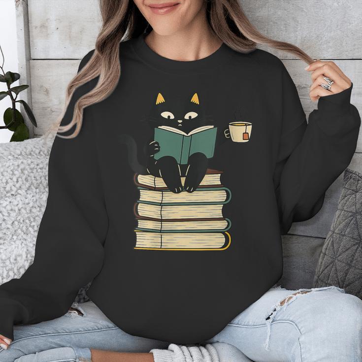 Cat Reading Book Unisex Sweatshirt