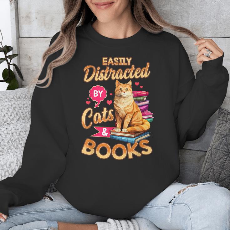 Cat Shirts For Women Book Lover Shirt Cats And Books Unisex Sweatshirt Cat Shirts For Women Book Lover Shirt Cats And Books Unisex Sweatshirt