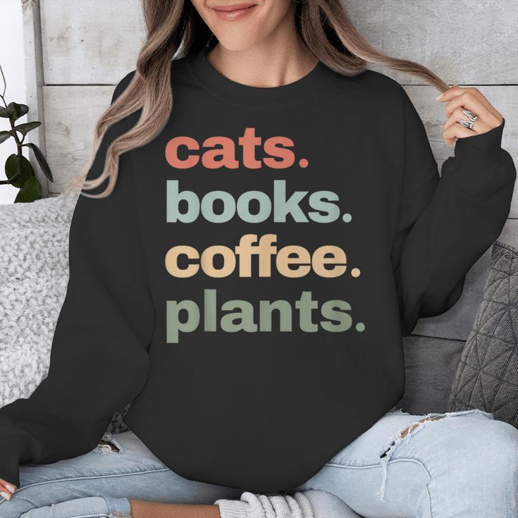 Cats Books Coffee Plants Gardening Mama Mom Mothers Unisex Sweatshirt Cats Books Coffee Plants Gardening Mama Mom Mothers Unisex Sweatshirt