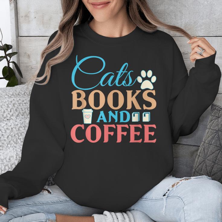 Cats Books And Coffee Unisex Sweatshirt