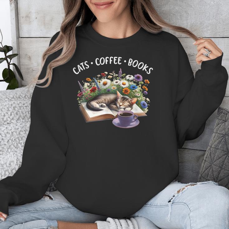 Cats Coffee Books Unisex Sweatshirt