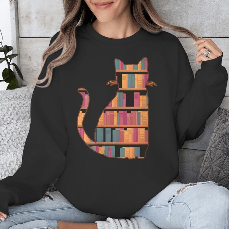 Cats Reading Books Librarian Library Readers Unisex Sweatshirt