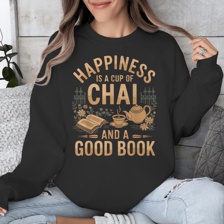 Chai And A Good Book Lover Reading Chai Tea Chai Latte Unisex Sweatshirt