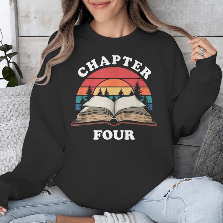 Chapter Four Book Reading 4th Birthday 4 Year Old Unisex Sweatshirt