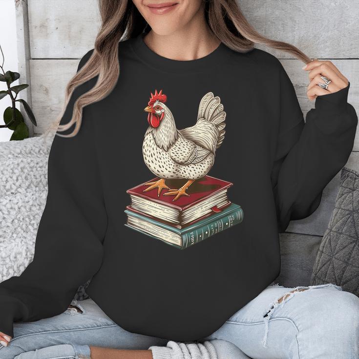 Chicken Books Back To School First Day Of School Boys Girls Unisex Sweatshirt Chicken Books Back To School First Day Of School Boys Girls Unisex Sweatshirt