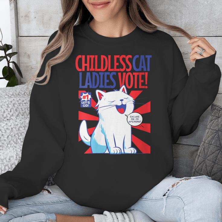 Childless Cat Ladies Vote Kamala Harris Cute Comic Book Cat Unisex Sweatshirt Childless Cat Ladies Vote Kamala Harris Cute Comic Book Cat Unisex Sweatshirt