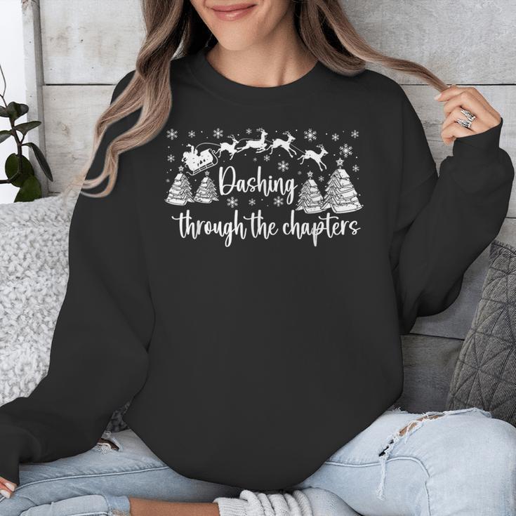 Christmas Book Lover Santa Dashing Through One More Chapter Unisex Sweatshirt