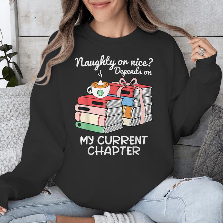 Christmas Book Lovers Naughty Or Nice Unisex Sweatshirt