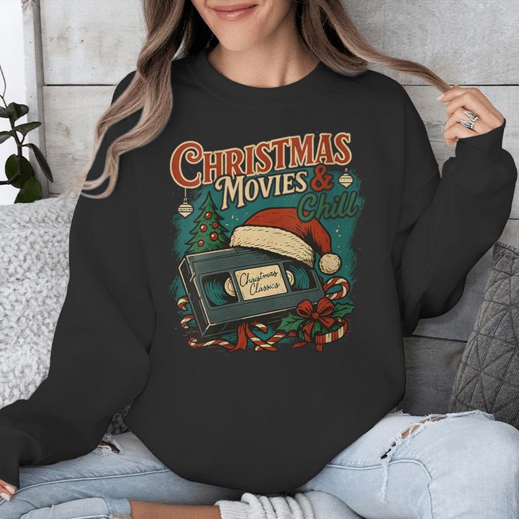 Christmas Movies Chill Retro VHS Holiday Nostalgia Unisex Sweatshirt Christmas Movies Chill Retro VHS Holiday Nostalgia Unisex Sweatshirt