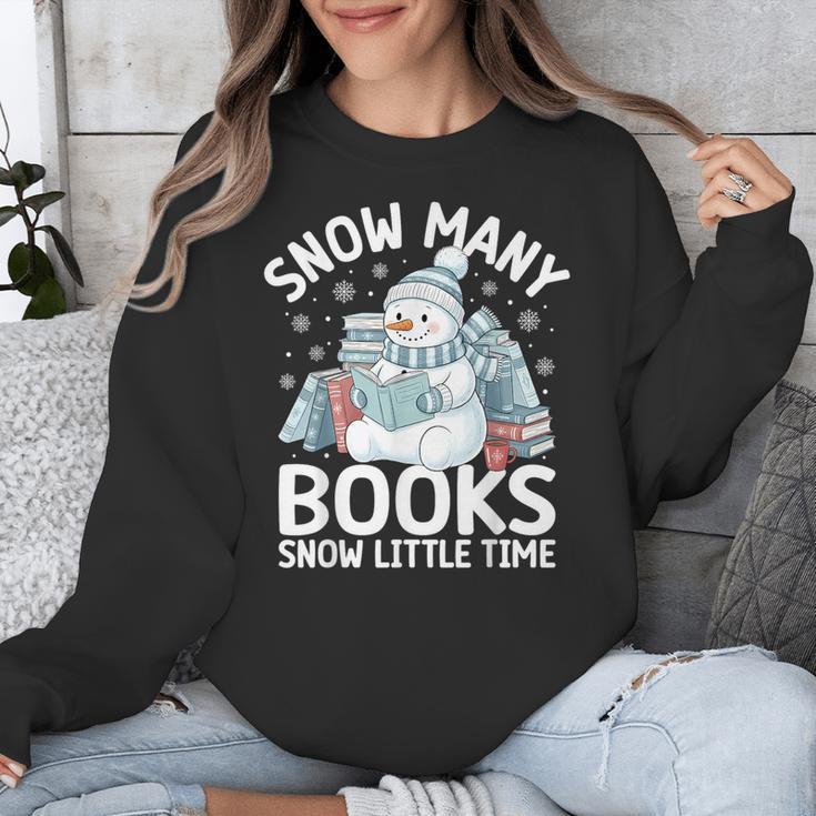 Christmas Reading Snowman So Many Books Men Women Kids Unisex Sweatshirt