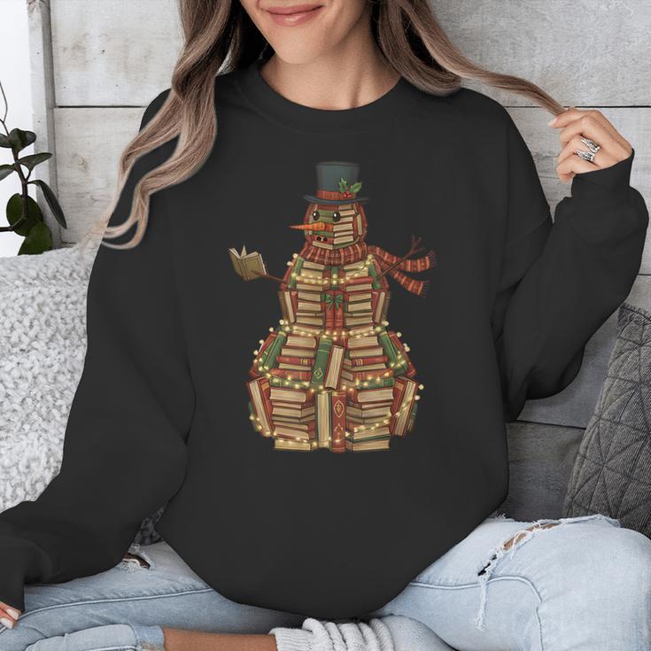 Christmas Snowman Made Of Books Holiday Reading Xmas Unisex Sweatshirt Christmas Snowman Made Of Books Holiday Reading Xmas Unisex Sweatshirt