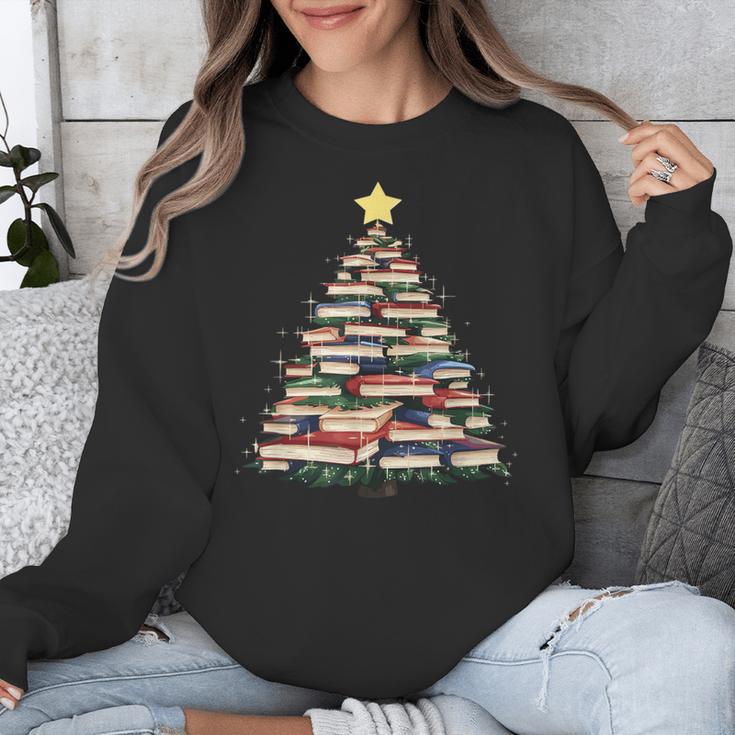 Christmas Tree Books Book Reading Bookworm Unisex Sweatshirt