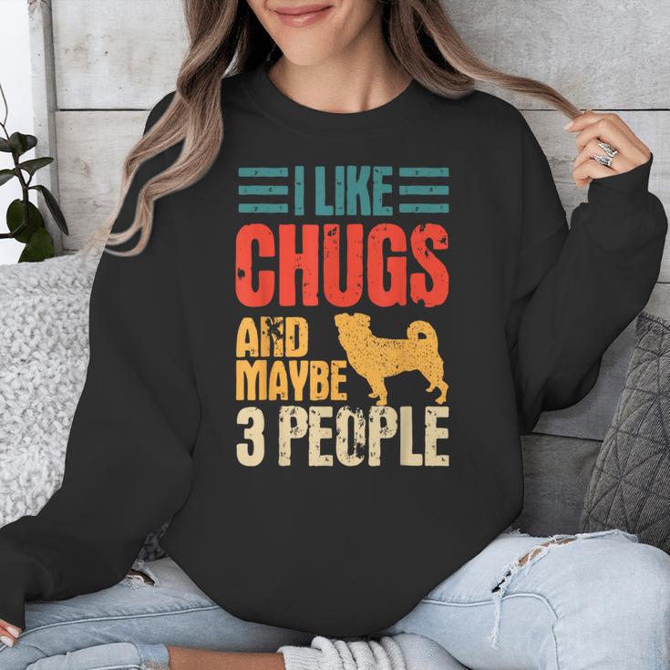 Chug Dog Retro Vintage Pughuahua Owner Fur Parent Introvert Unisex Sweatshirt Chug Dog Retro Vintage Pughuahua Owner Fur Parent Introvert Unisex Sweatshirt