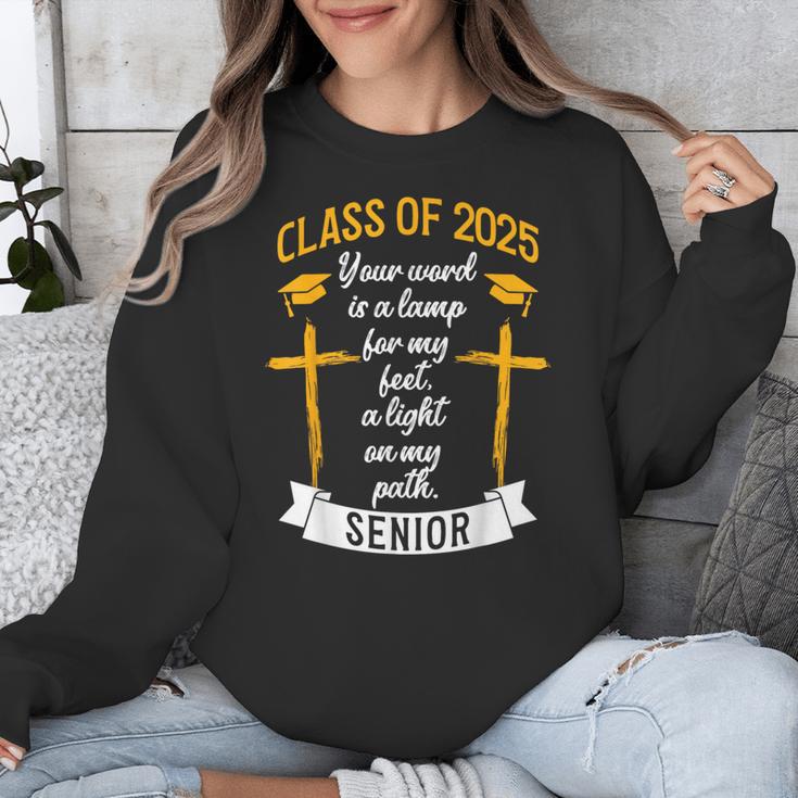 Class Of 2025 Senior Graduation Cross Quote Faith In God Unisex Sweatshirt