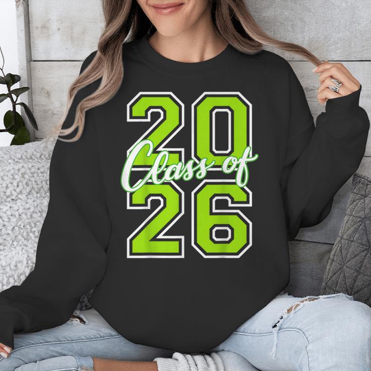 Class Of 2026 Graduation Varsity Lime Green Letters Unisex Sweatshirt