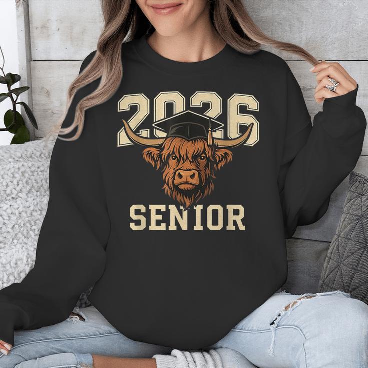Class Of 2026 Highland Cow Senior Graduation School Pride Unisex Sweatshirt