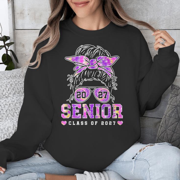 Class Of 2027 Senior Coquette Bow Messy Hair 26 Graduation Unisex Sweatshirt