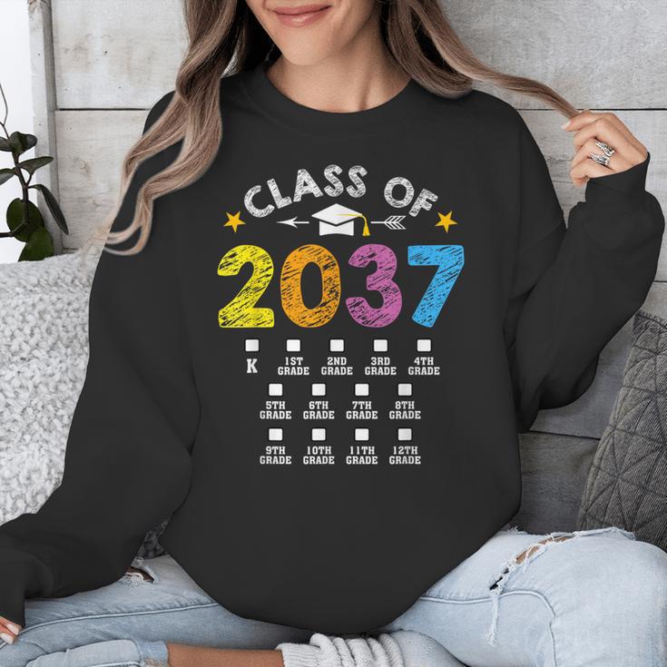 Class Of 2037 Grow With Me Checklist Graduation Unisex Sweatshirt