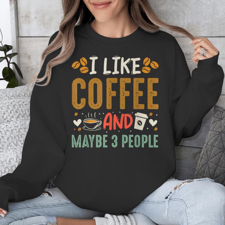 Coffee & Introvert Humor Tee Quote Cute Font Unisex Sweatshirt Coffee & Introvert Humor Tee Quote Cute Font Unisex Sweatshirt