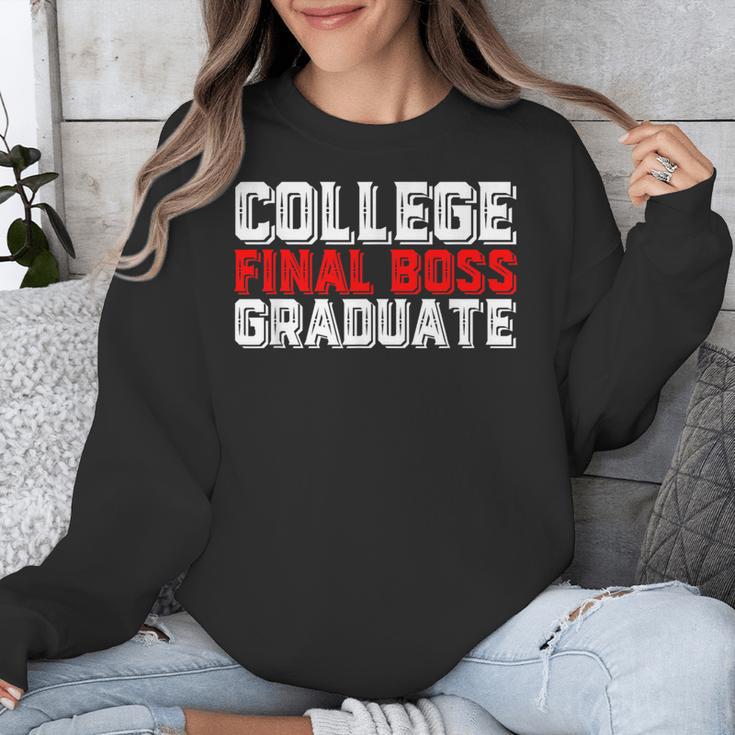 College Final Boss Graduate University Grad Gamer Graduation Unisex Sweatshirt