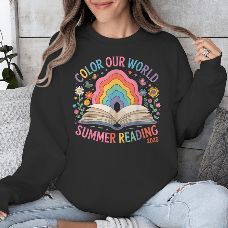 Color Our World Summer Reading 2025 Rainbow Art Book Unisex Sweatshirt