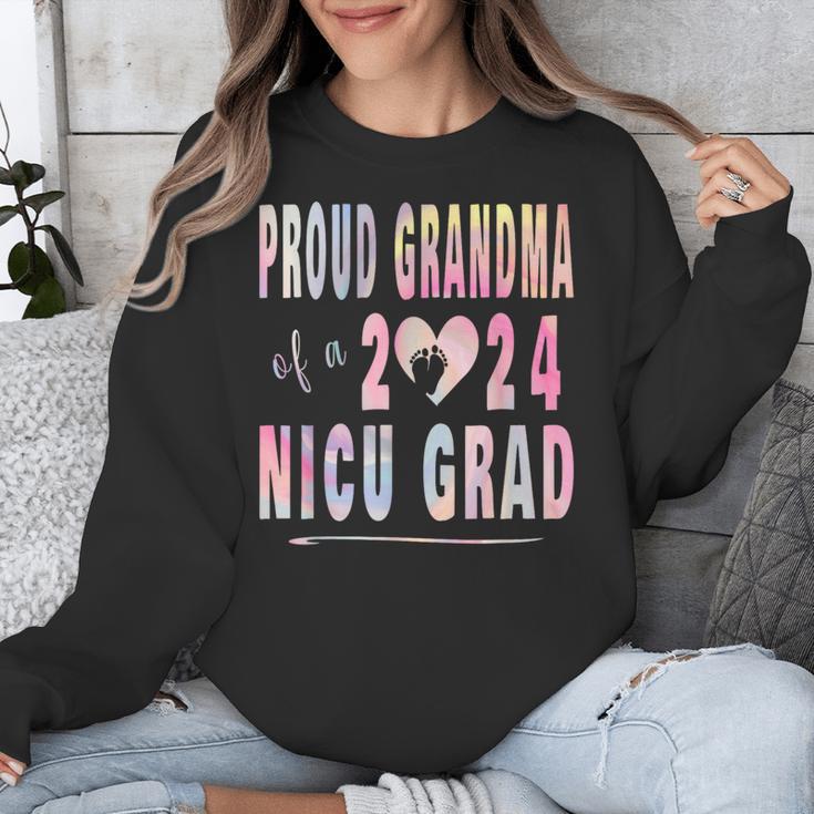 Colorful Proud Grandma 2024 NICU Graduate Baby Graduation Unisex Sweatshirt