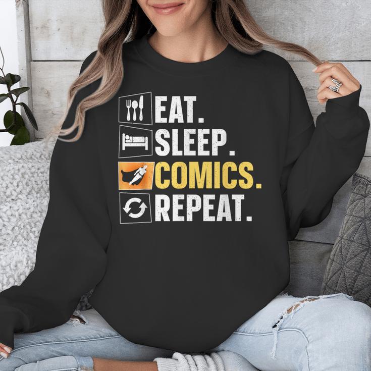 Comic Book Comic Stuff & Accessories -Adult Small Modern Letter Print Crew Collar Short Sleeve T-Shirt Unisex Sweatshirt