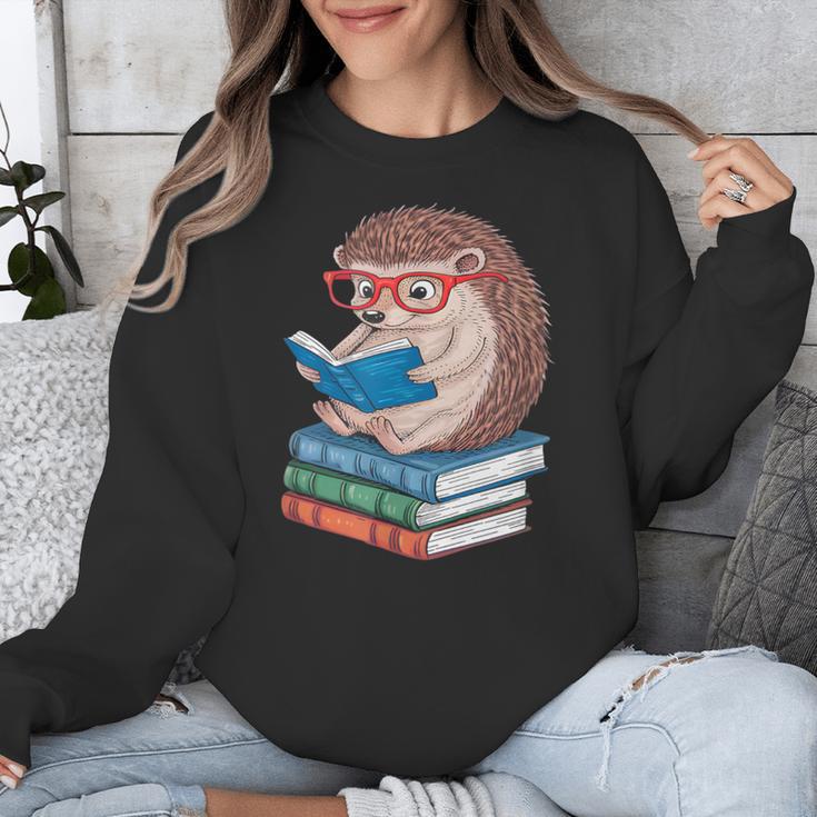 Cool Hedgehog Book Nerd Readers Unisex Sweatshirt