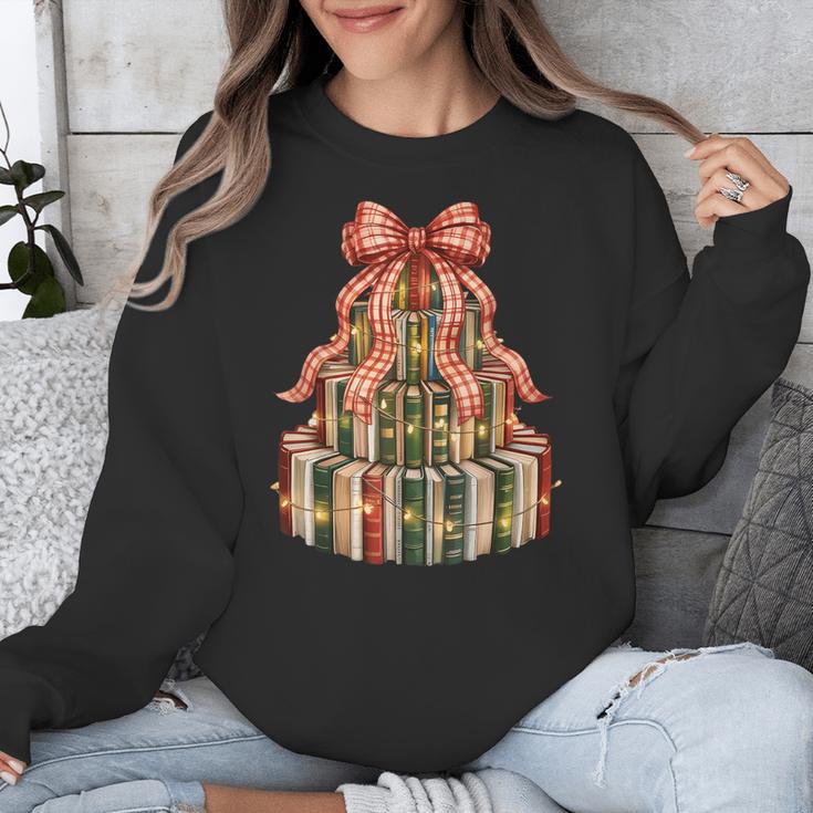 Coquette Christmas Book Tree Xmas Lights Librarian Teacher Unisex Sweatshirt Coquette Christmas Book Tree Xmas Lights Librarian Teacher Unisex Sweatshirt