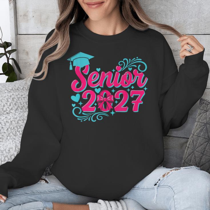 Coquette Pink Bow Senior 2027 Class Of Graduation Unisex Sweatshirt
