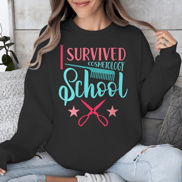 Cosmetology Graduation Tee I Survived Cosmetology School Unisex Sweatshirt