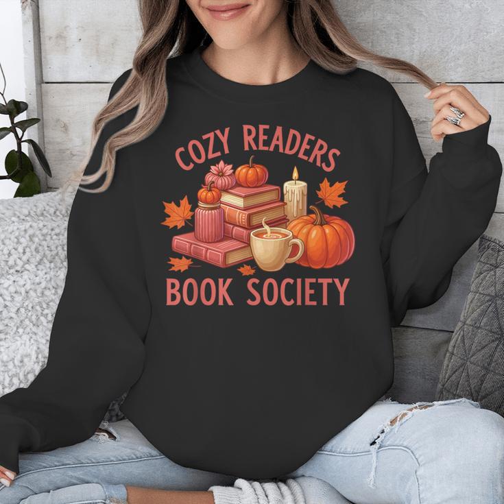 Cozy Readers Book Society Teacher Reading Floral Pumpkin Tee Unisex Sweatshirt