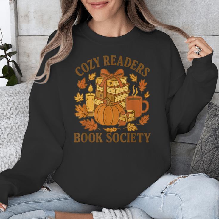 Cozy Readers Book Society Vintage Fall Books & Pumpkin Unisex Sweatshirt